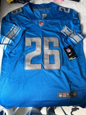 NWT NFL Nike Lions GIBBS 26 Blue Jersey Size S